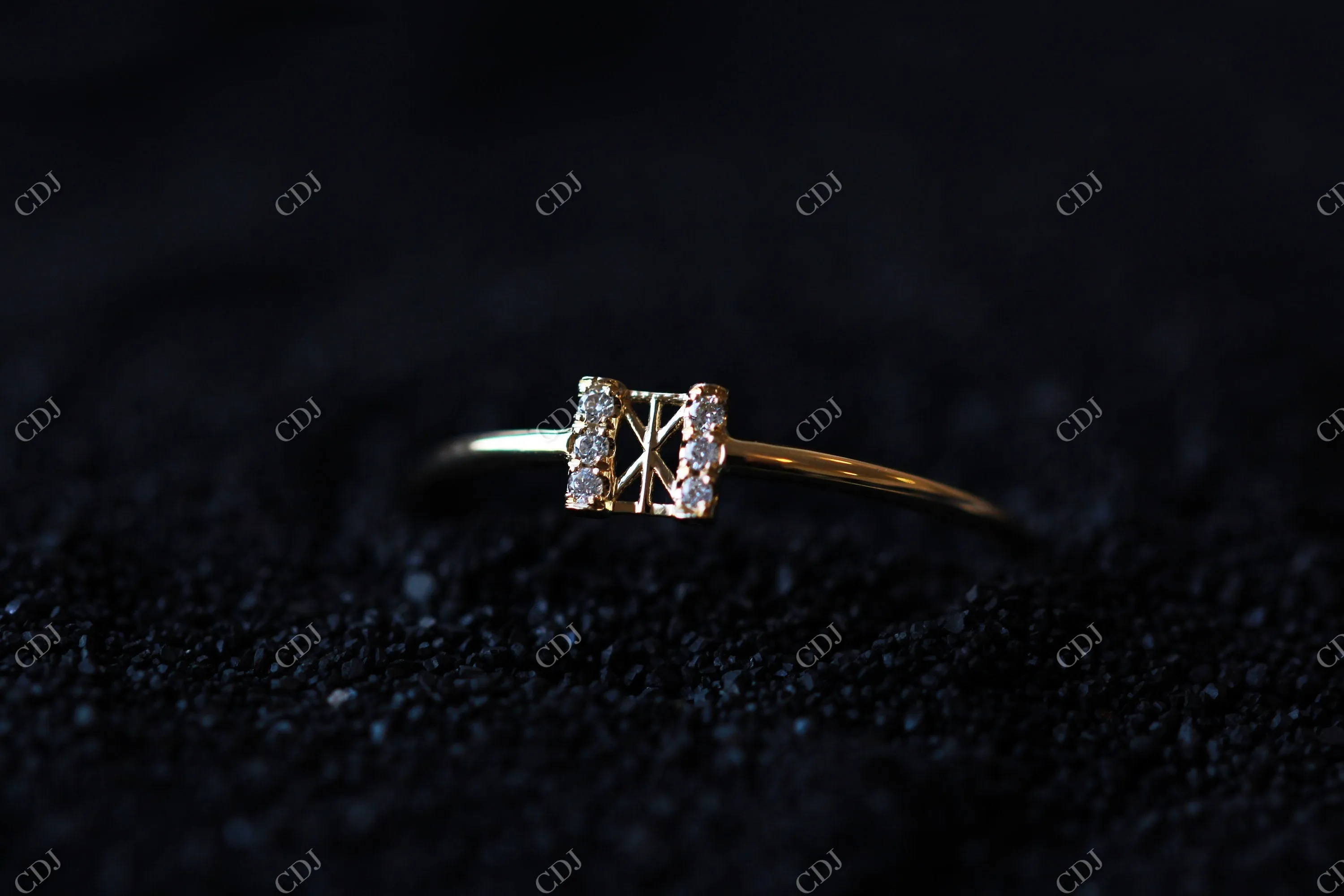 0.03CTW Round Shape Moissanite Stacking Wedding Ring