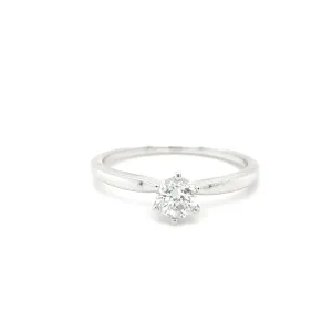 14K White Gold 0.50ct Round Diamond Engagement Ring