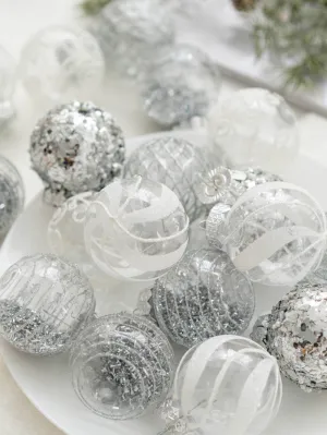 25Pcs Christmas Ball Painted Ball Christmas Tree Window Decoration