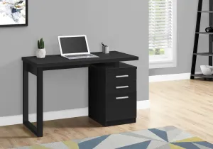 47" Black Floating Computer Desk with Storage