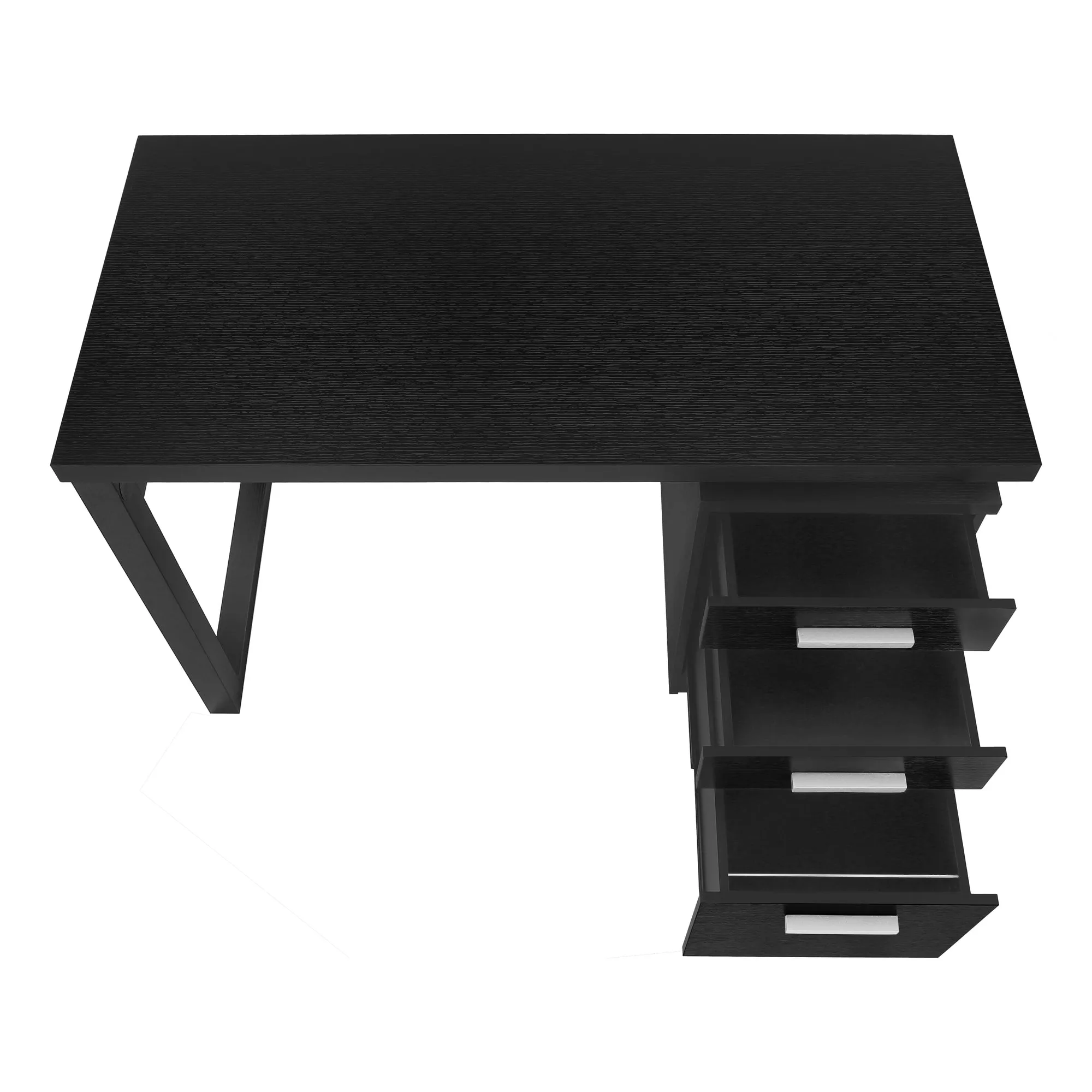 47" Black Floating Computer Desk with Storage