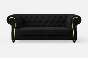 Bitonto 2 Seater Sofa Black Linen Fabric