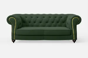 Bitonto 2 Seater Sofa Forest Green Linen Fabric