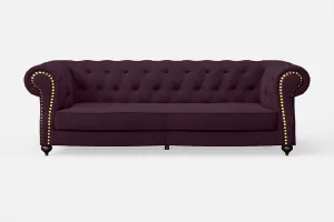 Bitonto 3 Seater Sofa Purple Linen Fabric