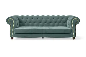 Bitonto 3 Seater Sofa Teal Velvet