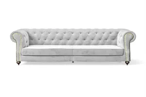 Bitonto 4 Seater Sofa White Velvet