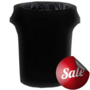 Black 32 Gallon Spandex Trash Can Cover