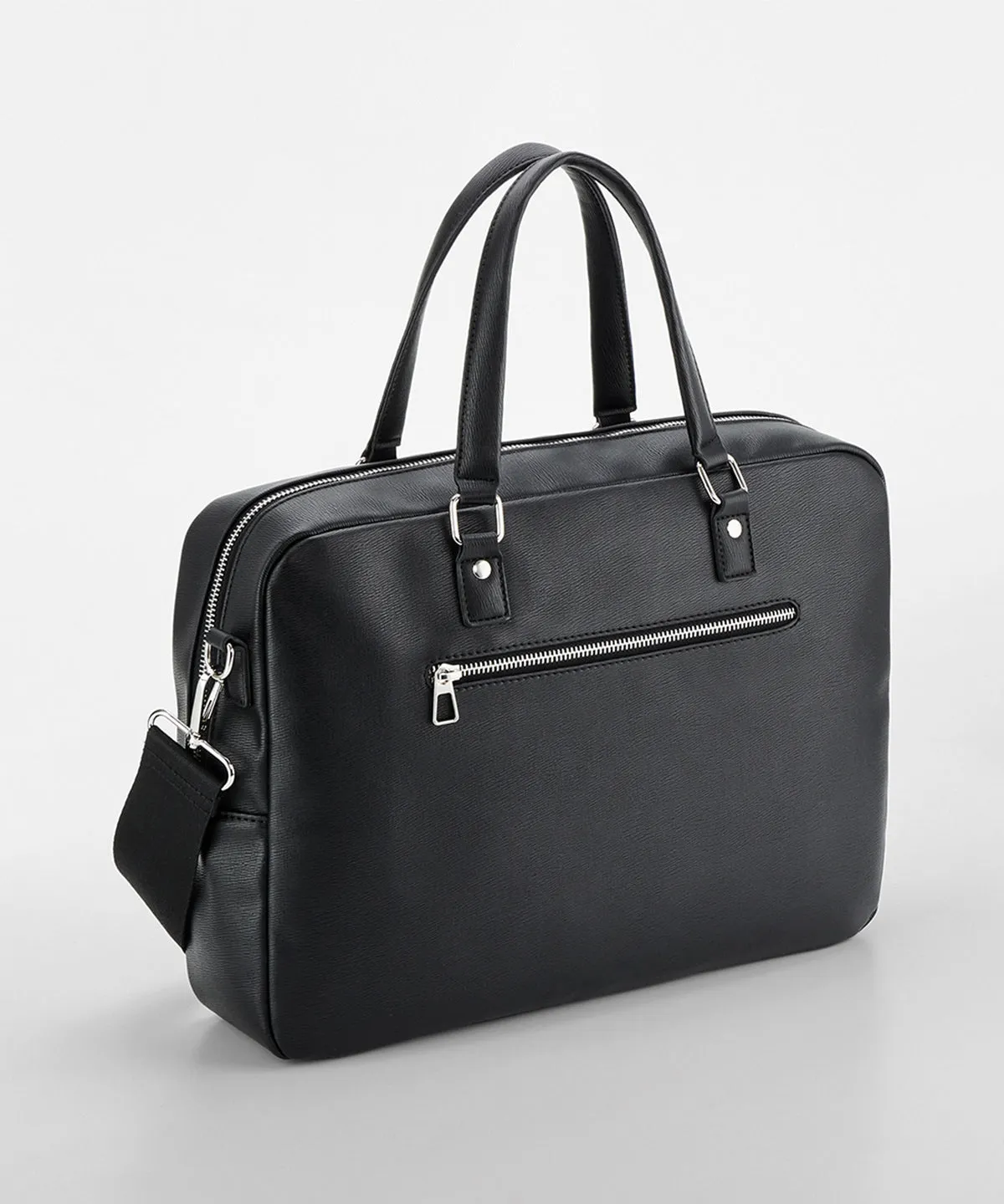 Black - Tailored luxe PU briefcase