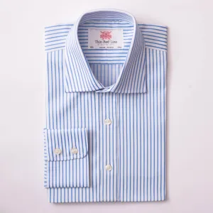 Brittany Stripe White & Blue Slim Shirt