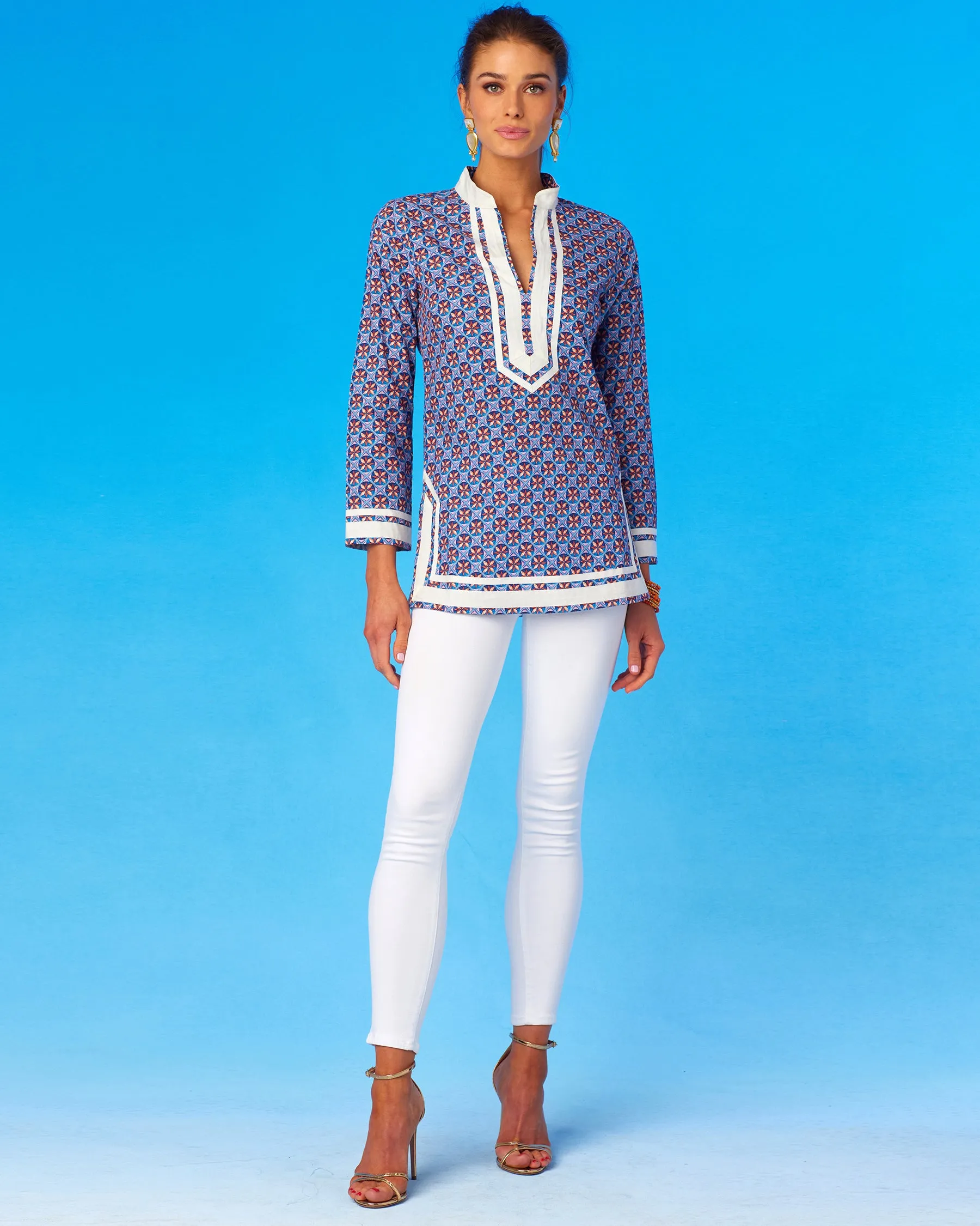 Capri Tunic in Mini Seashell Motif