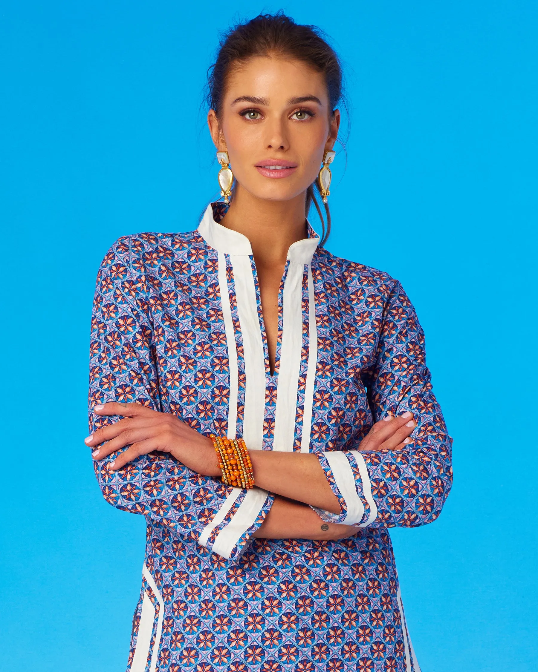 Capri Tunic in Mini Seashell Motif