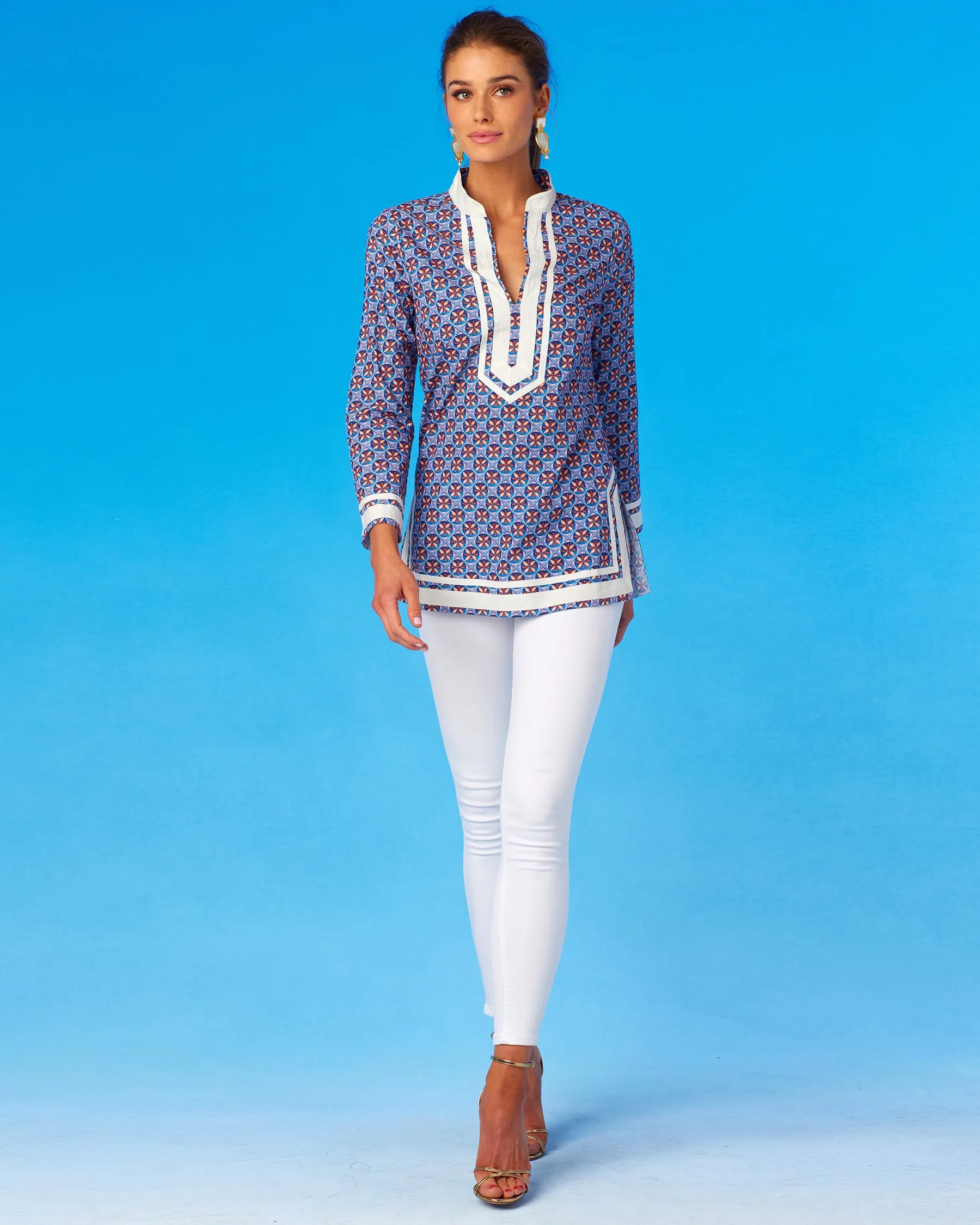 Capri Tunic in Mini Seashell Motif