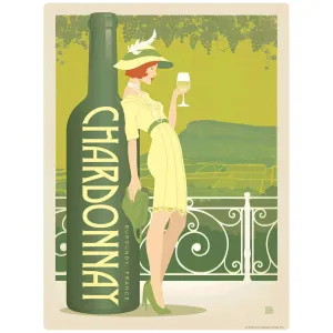 Chardonay Burgundy France Wine Vinyl Sticker