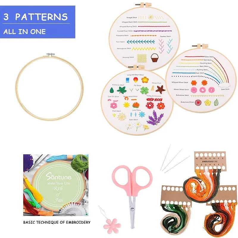 Complete Embroidery Starter Kit with Patterns Instructions  Perfect for Beginners