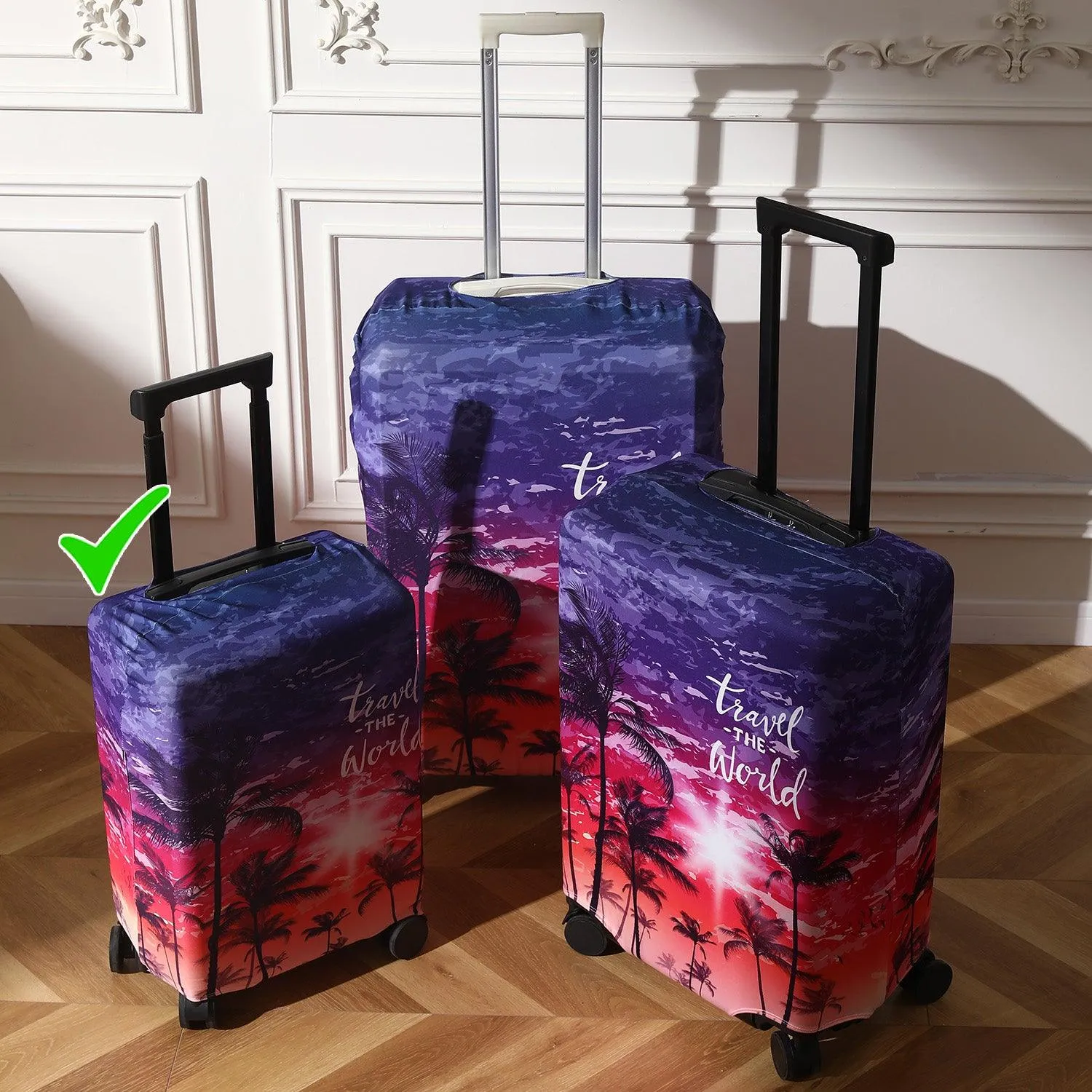 Durable 180 GSM Suitcase Covers S/M/L -Size for Trolley Suitcase, Gradient Beach Vibes