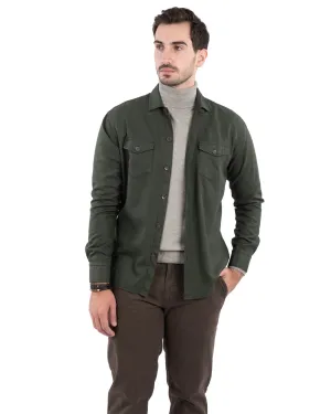 Green Tencel Blend Overshirt