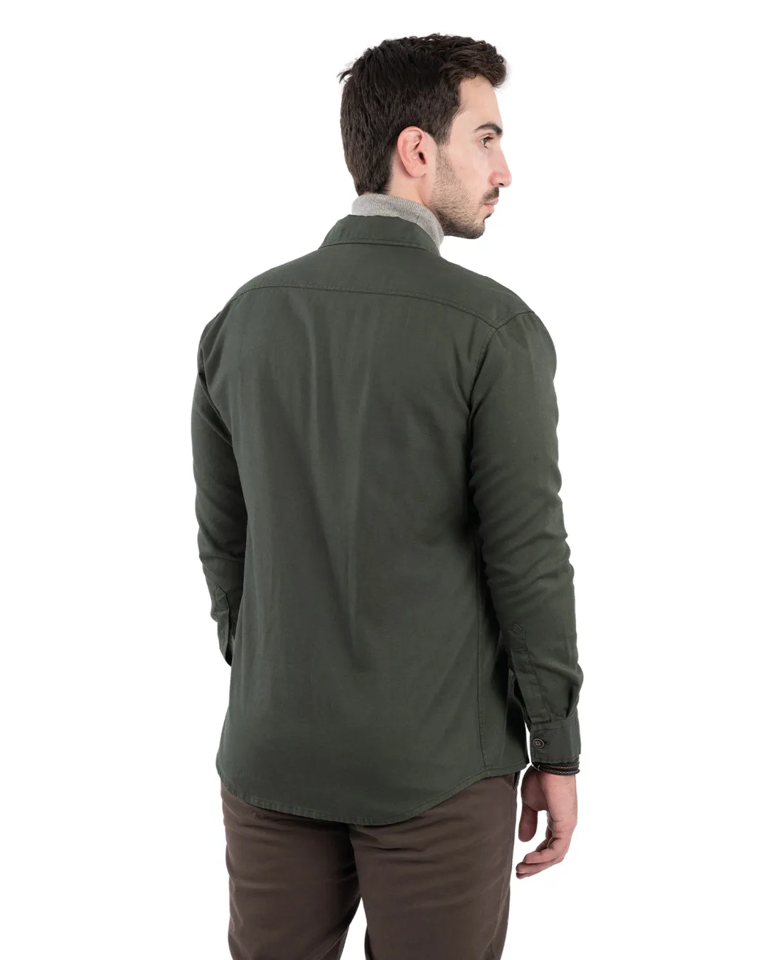 Green Tencel Blend Overshirt