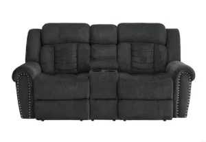 Homelegance Furniture Nutmeg Double Reclining Loveseat in Charcoal Gray 9901CC-2