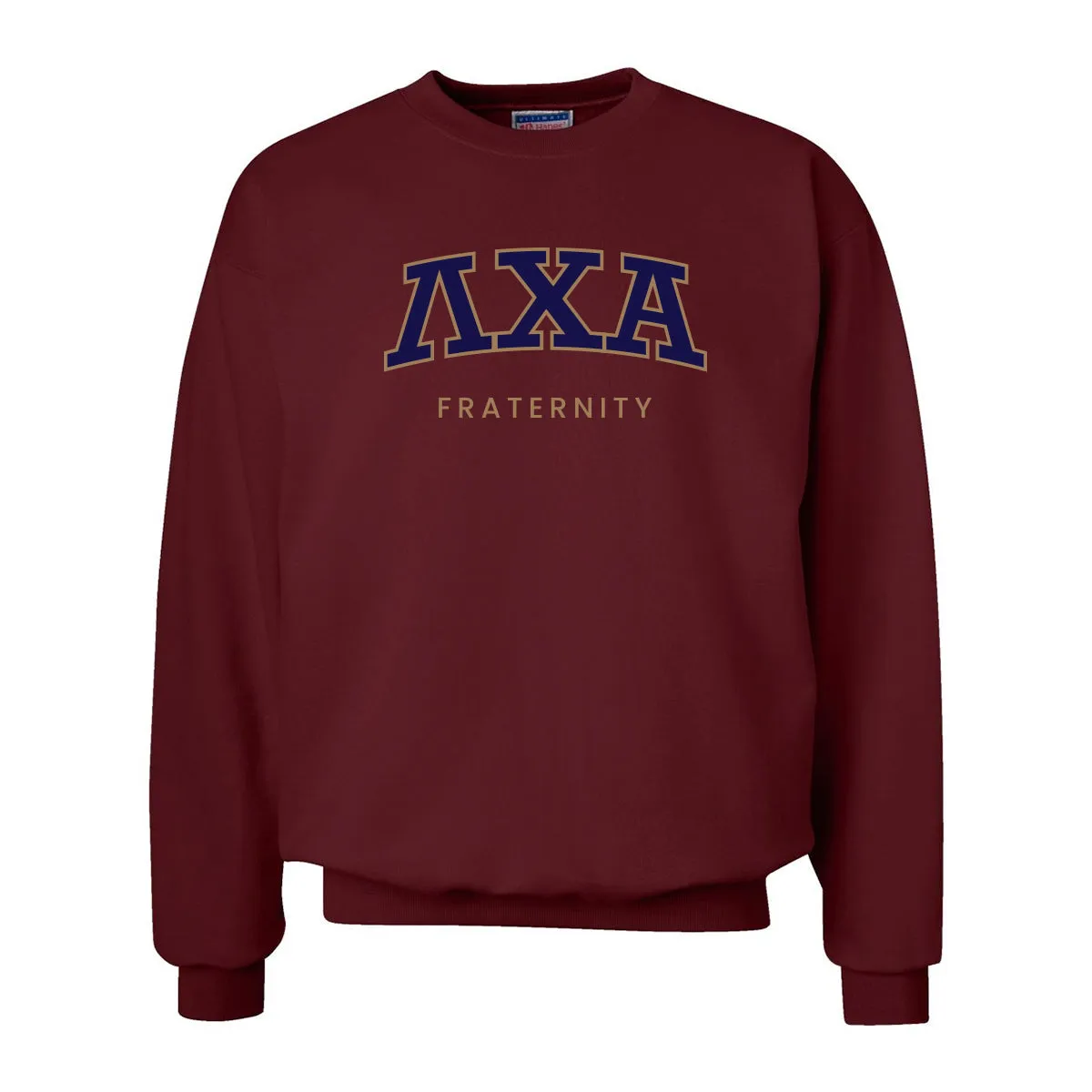 Lambda Chi Maroon Old School Crewneck