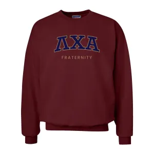 Lambda Chi Maroon Old School Crewneck