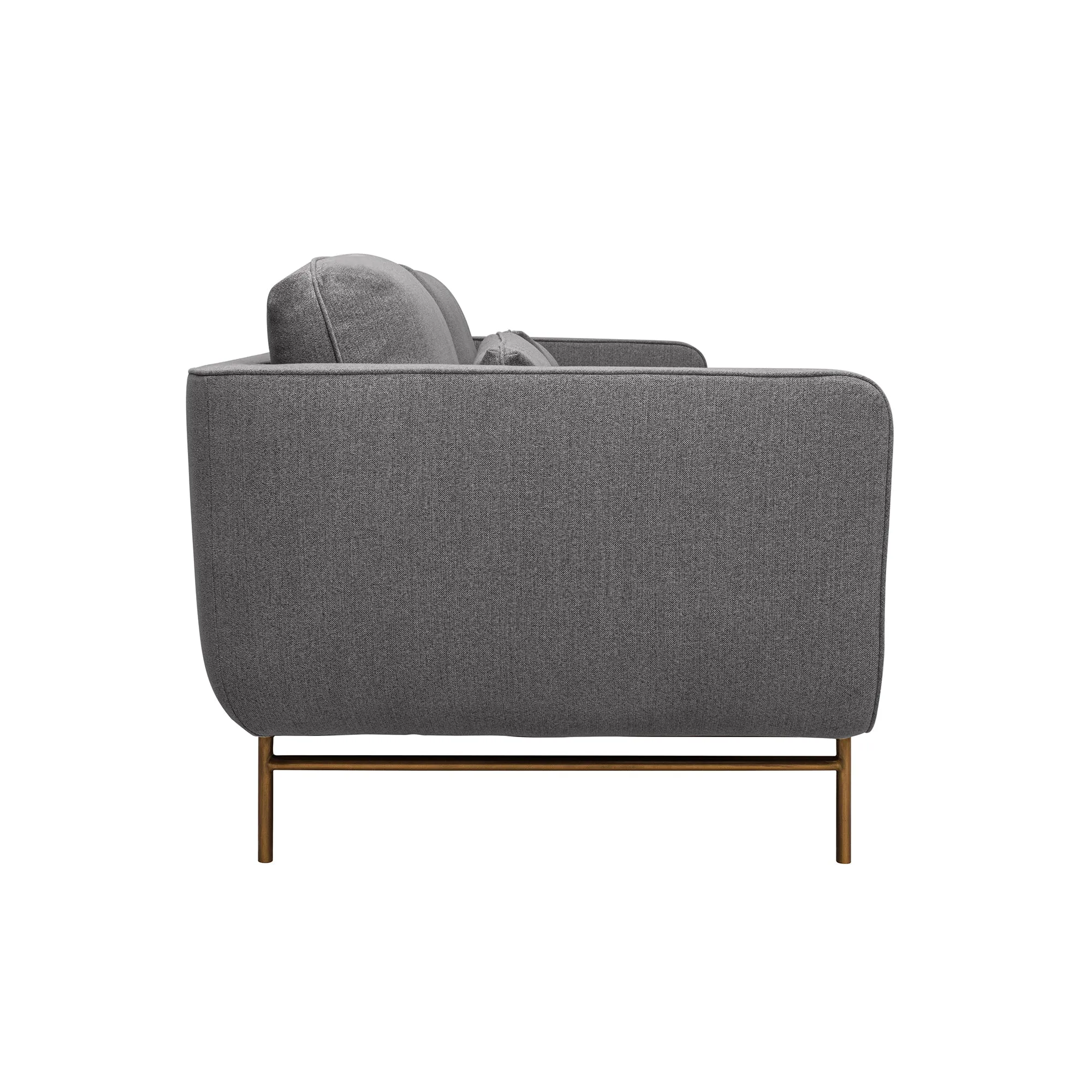 Lilou 77" Fabric Sofa with Antique Brass Metal Legs