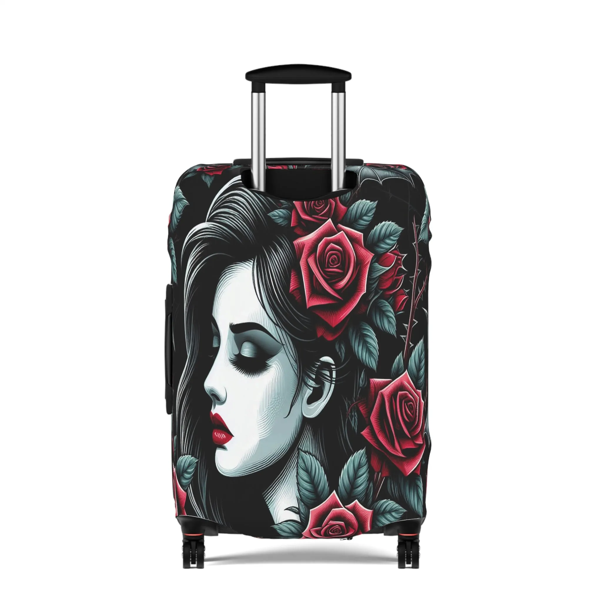 Luggage Cover, Black and Red Roses, awd-1686