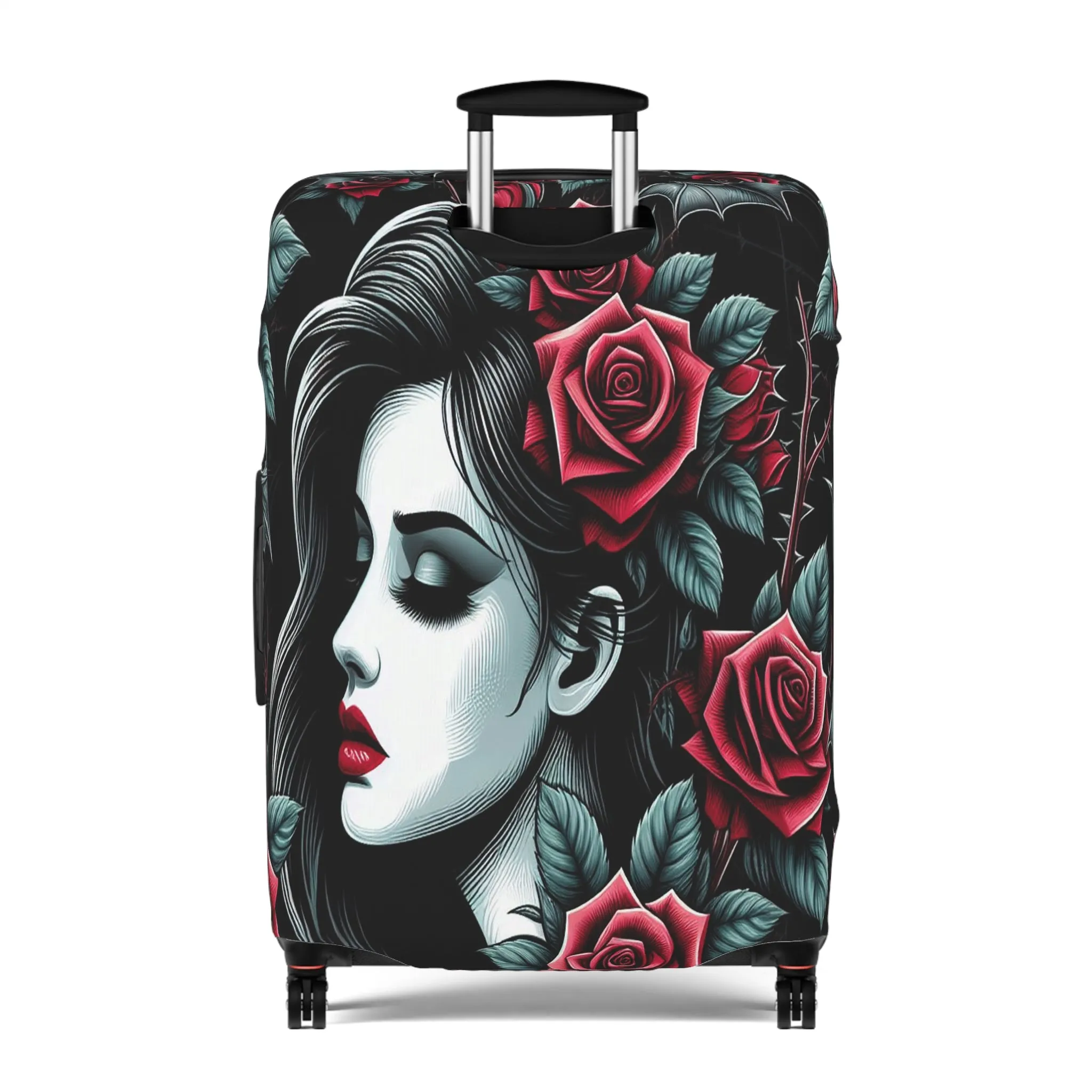 Luggage Cover, Black and Red Roses, awd-1686