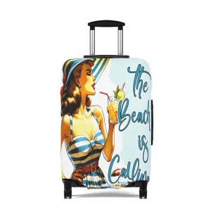 Luggage Cover, Retro Girl, The Beach is Calling, awd-3003