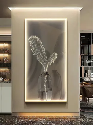 Luna Modern Feather Design LED Picture