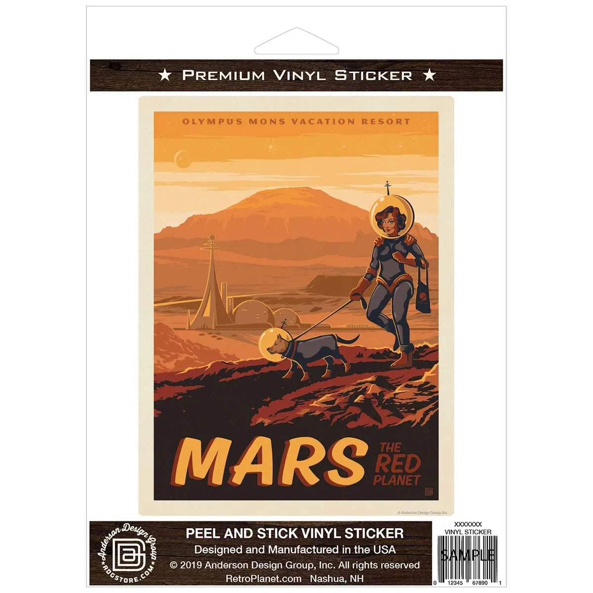 Mars Red Planet Space Travel Vinyl Sticker