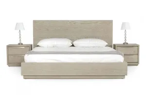 Modrest Samson Contemporary Grey and Silver Bed