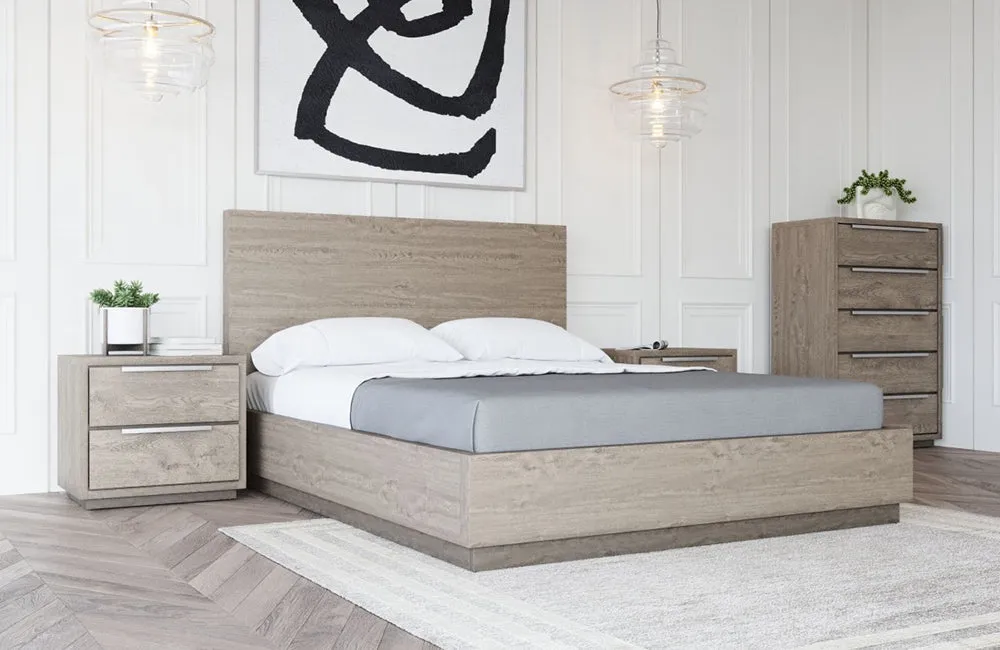 Modrest Samson Contemporary Grey and Silver Bed