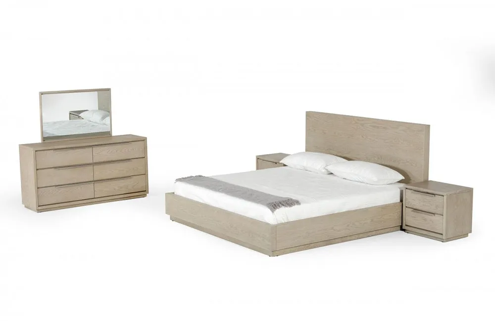 Modrest Samson Contemporary Grey and Silver Bed