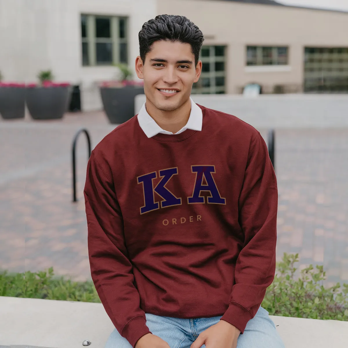 New! Kappa Alpha Maroon Old School Crewneck