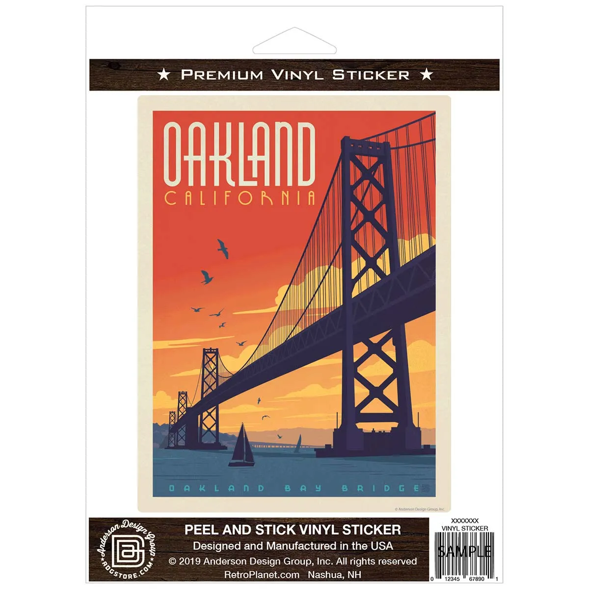 Oakland California Bay Bridge Vinyl Sticker