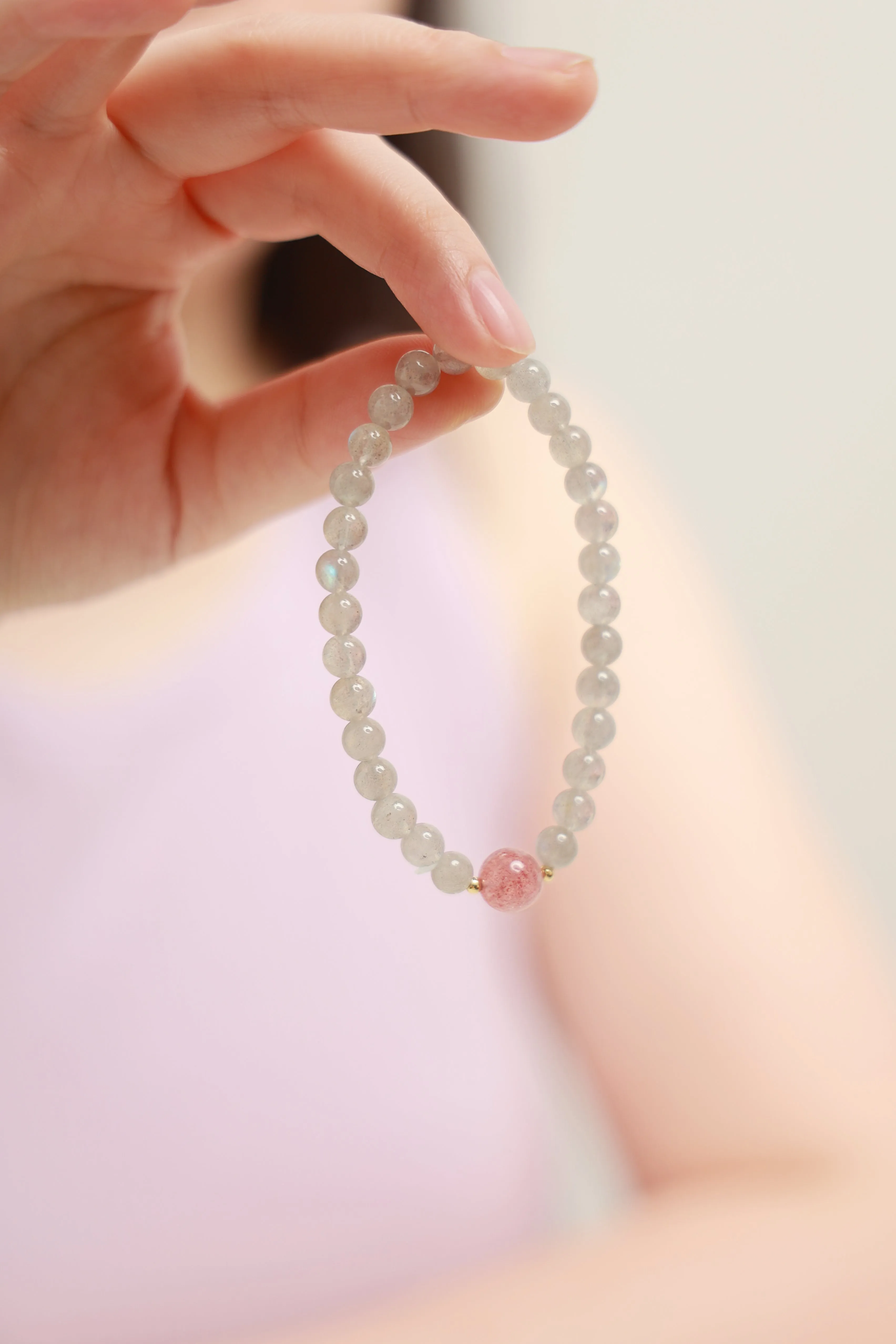 Protect Your Love - Grey Moonstone & Strawberry Quartz