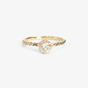 R9007BR | 5.6mm Brown Diamond Homespun Solitaire Ring