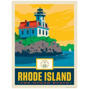 Rhode Island Ocean State Pomham Rocks Lighthouse Vinyl Sticker