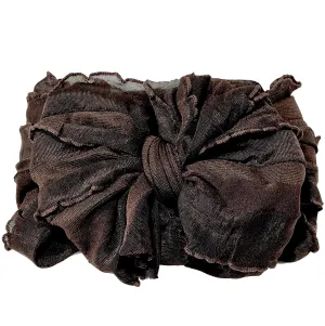 Ruffled Headband- Brown