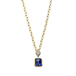 Silky Sapphire and Diamond Pendant