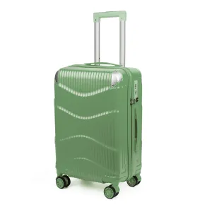 THE CLOWNFISH Ballard Series Luggage ABS & Polycarbonate Exterior Suitcase Eight Wheel Trolley Bag with TSA Lock- Green (Small size, 55 cm-22 inch)