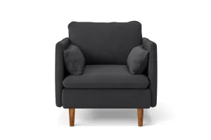 Tirreni Armchair Dark Grey Linen Fabric