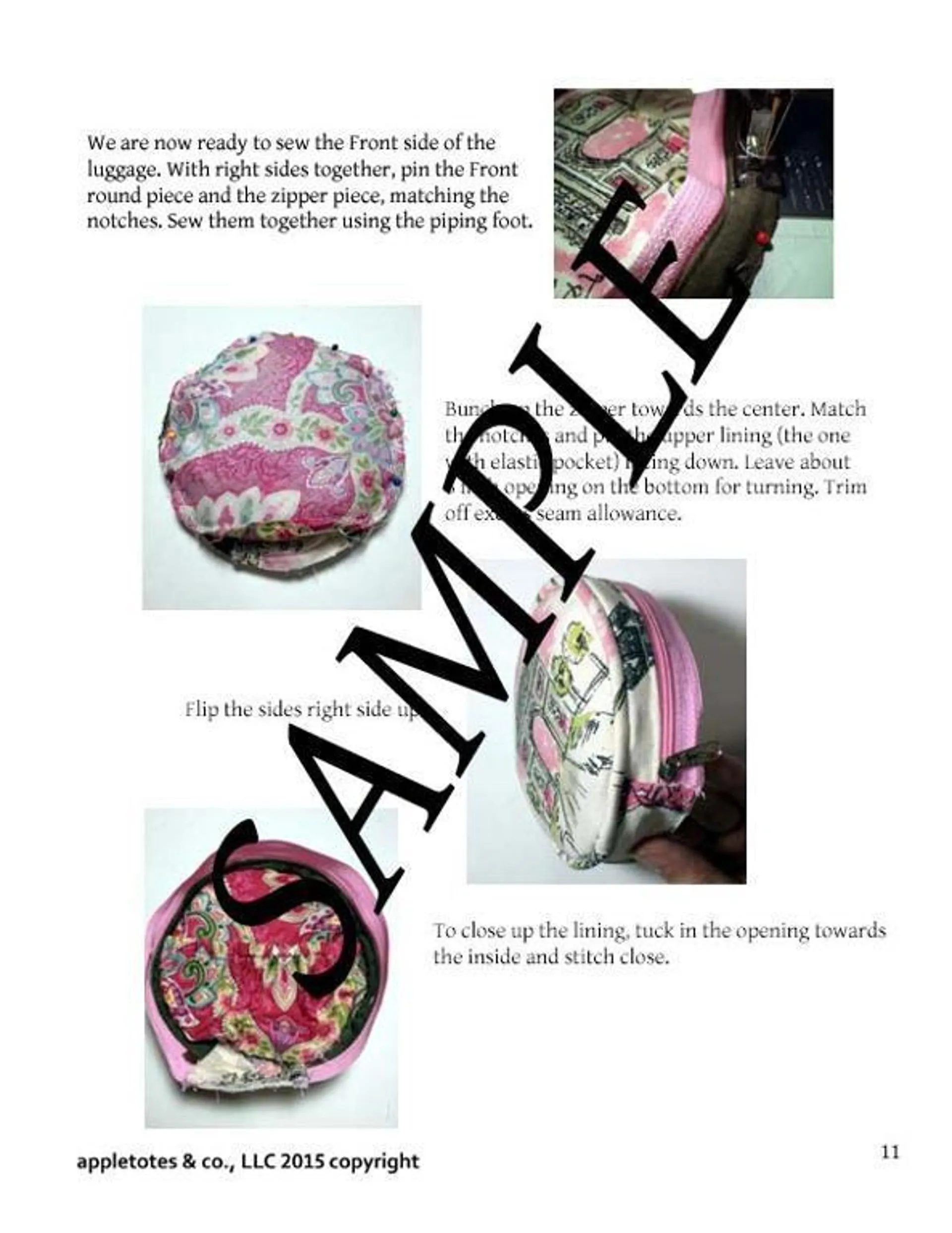 Travel in Style Round Luggage Sewing Pattern for 18" Dolls