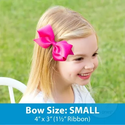 Wee Ones Small Classic Grosgrain Pinch Clip Hair Bow (Plain Wrap)