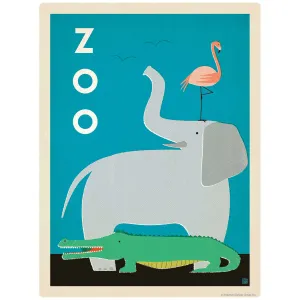 Zoo Buddies Elephant Alligator Flamingo Vinyl Sticker